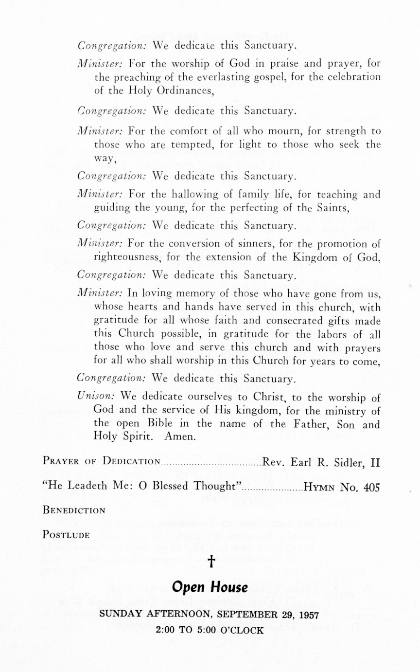 Wilkinsburg Baptist Church Dedication Services